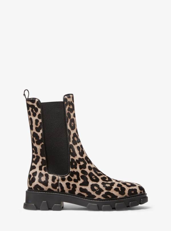 Damske Clenkove Cizmy Michael Kors Ridley Leopard Print Calf Hair Čierne - Topanky Michael Kors Lacne | ZFXSQ-8637